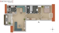 Grundriss - Großzügige 2-Zimmer-Eigentumswohnung „Ganz oben“