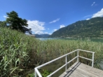 Ausblick Badeplattform - Seehaus zur Dauermiete – privater Steg & Garten, direkt am Ossiacher See